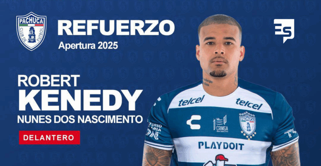 Club Pachuca anuncia a Robert Kenedy como refuerzo para el Mundial de Clubes de la FIFA