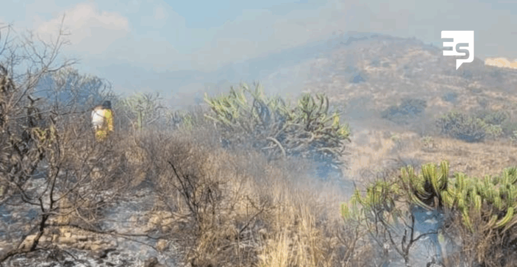 incendio amaneza con extenderse en el cerro de alfajayucan