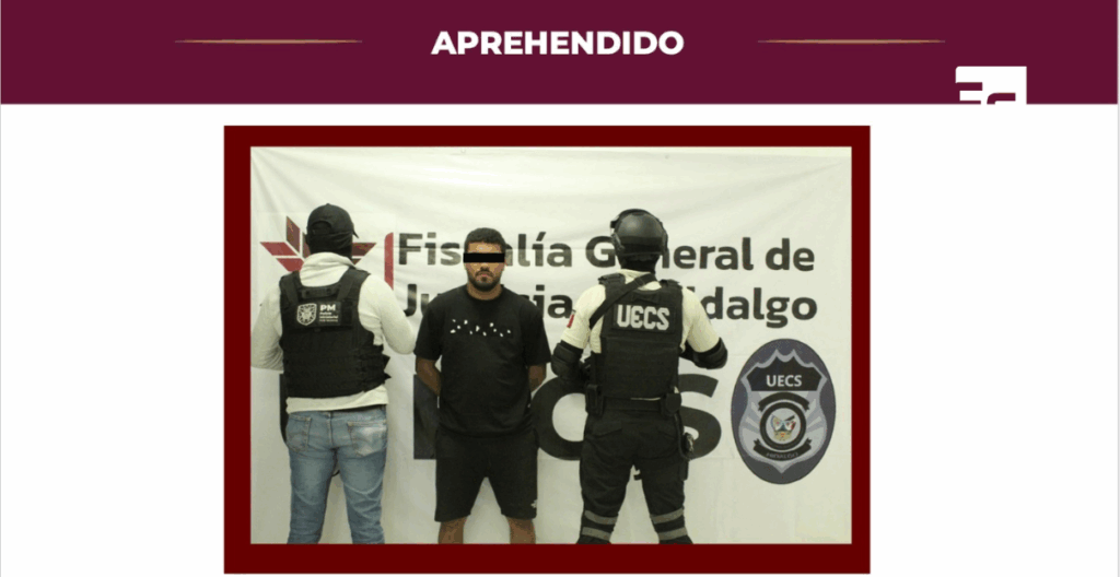 Secuestrador colombiano fue detenido en Actopan por la UECS