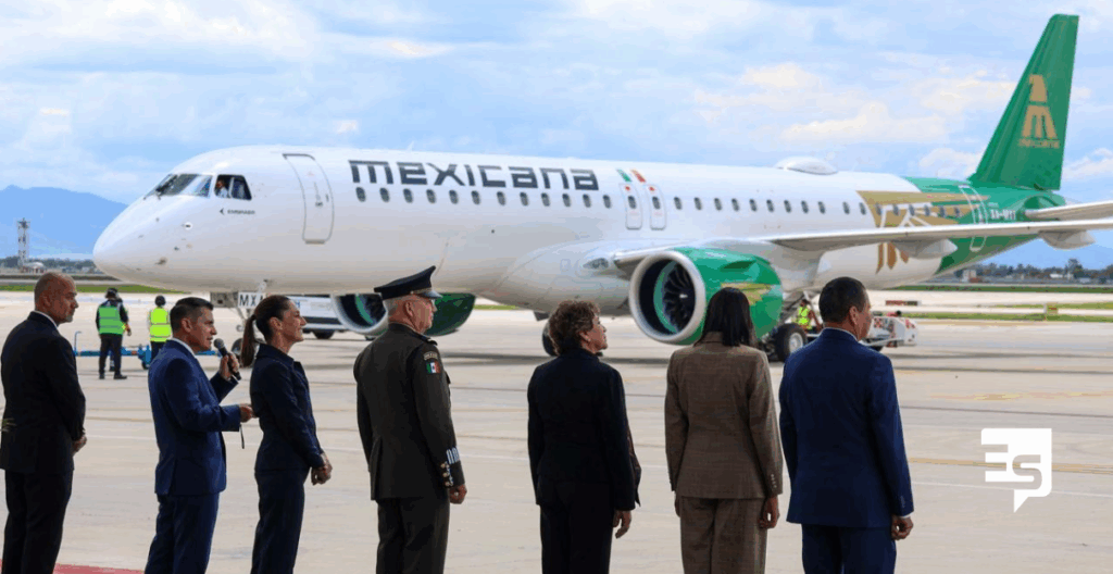 Presidenta Sheinbaum recibió primera aeronave brasileña Embraer E195-E2
